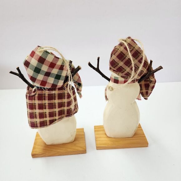 Home Interiors Mr and Mrs Snowman made of Wood for Christmas - Picture 3 of 5